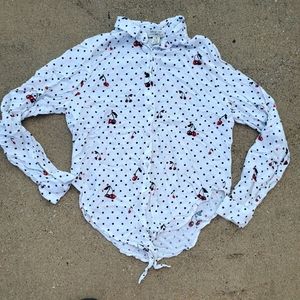 Midnight Sky Long Sleeve Button Down Top sz Small